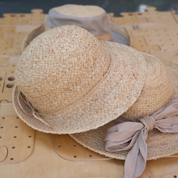 Vintage The Scala Collection Straw & Cotton Summer Hats Set Of 3 main image 8